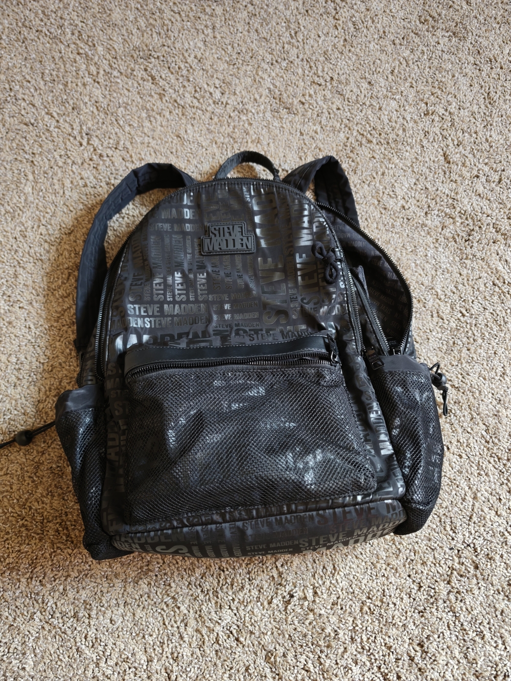 Steve Madden Black Logo Print Men's Backpack